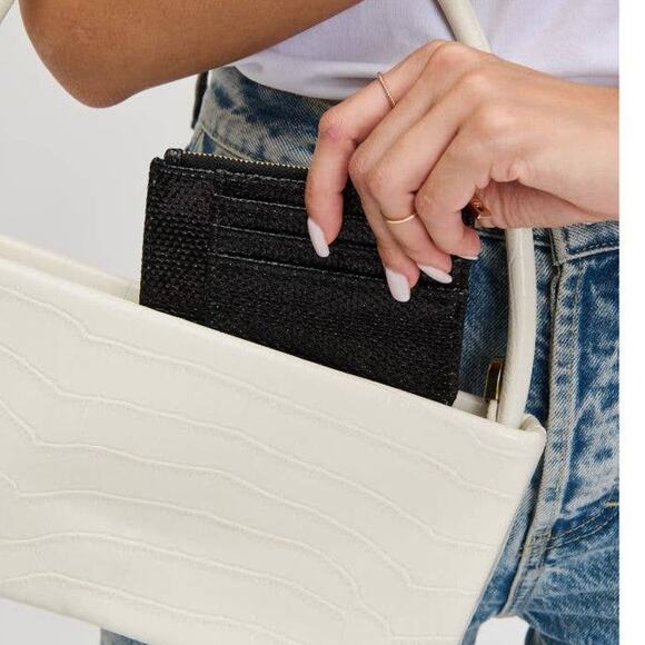 Afina Card Holder Slim Wallet Black Snake Print - Picture 6 of 6